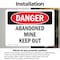 Signmission Abandoned Mine Keep Out Danger Sign, Vinyl Decal, 5in W x 3.5in L, 2PK OS-2PACK-DS-D-35-L-1886 - alternate 5